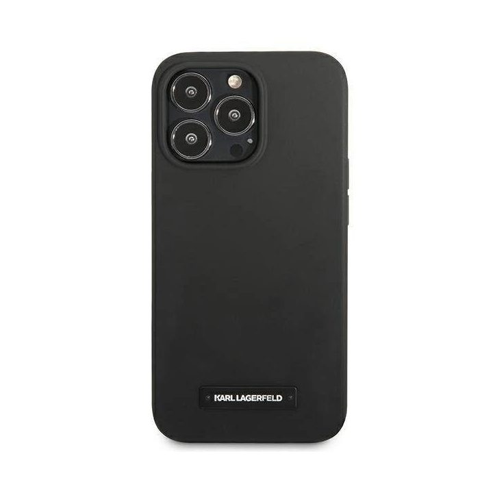 Karl Lagerfeld KLHCP13LSLMP1K iPhone 13 Pro / 13 6,1 deklas Juodos spalvos/juodas Silikoninė plokštelė