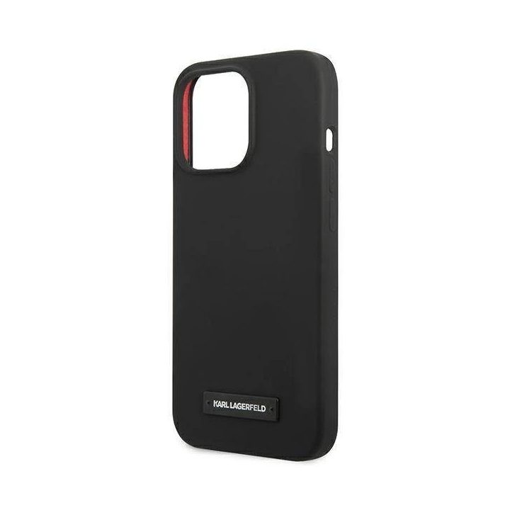 Karl Lagerfeld KLHCP13LSLMP1K iPhone 13 Pro / 13 6,1 deklas Juodos spalvos/juodas Silikoninė plokštelė