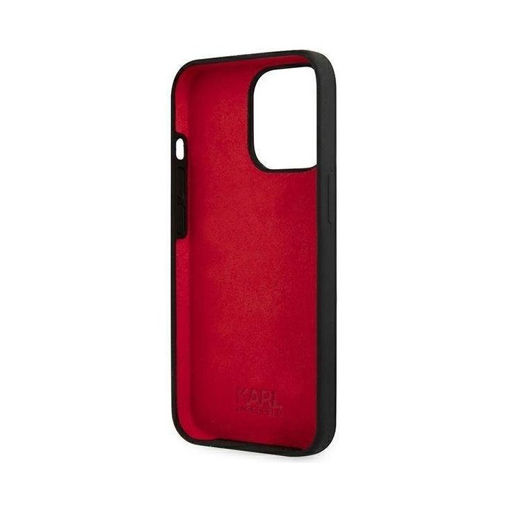 Karl Lagerfeld KLHCP13LSLMP1K iPhone 13 Pro / 13 6,1 deklas Juodos spalvos/juodas Silikoninė plokštelė