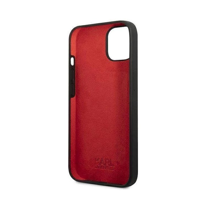 Karl Lagerfeld KLHCP13SSLMP1K iPhone 13 mini 5.4 deklas juodas/juodas Silikoninė plokštelė