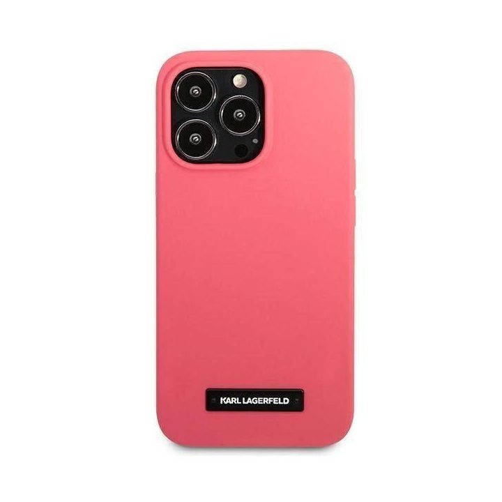 Karl Lagerfeld KLHCP13XSLMP1PI iPhone 13 Pro Max 6.7 deklas fuksija/fuksija Silikoninė plokštelė