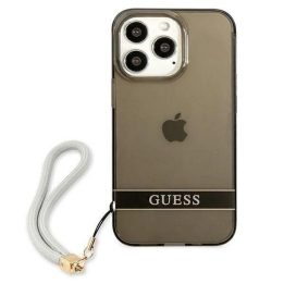 Guess GUHCP13LHTSGSK iPhone 13 Pro / 13 6,1 juodos/juodos spalvos deklas Translucent Stap