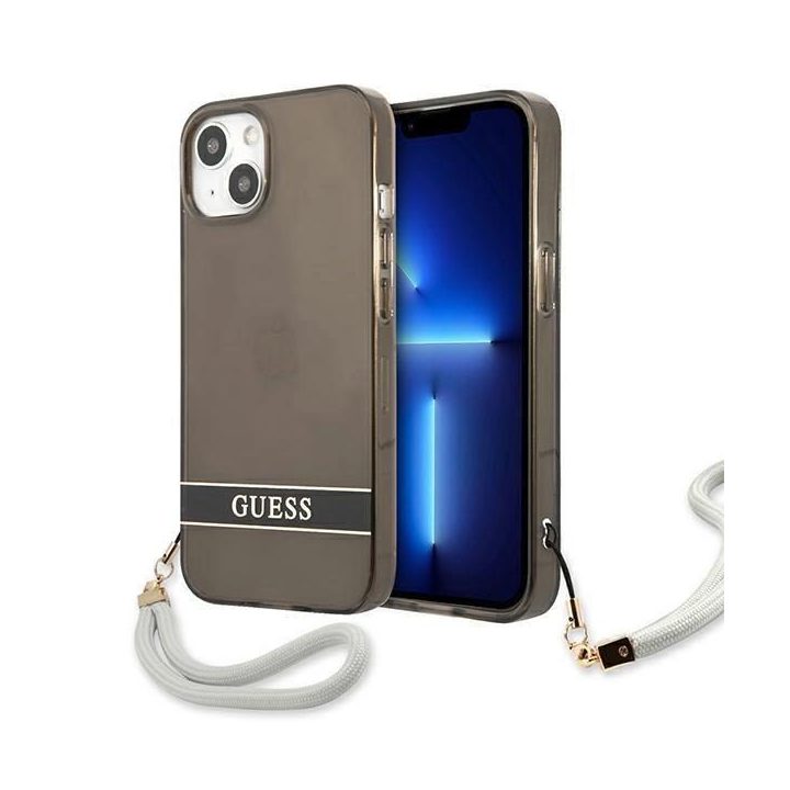 Guess GUHCP13SHTSGSK iPhone 13 mini 5,4 juodas/juodas deklas permatomas Stap