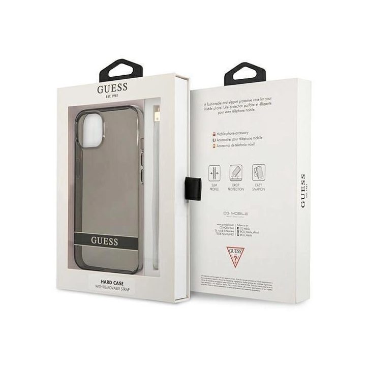 Guess GUHCP13SHTSGSK iPhone 13 mini 5,4 juodas/juodas deklas permatomas Stap