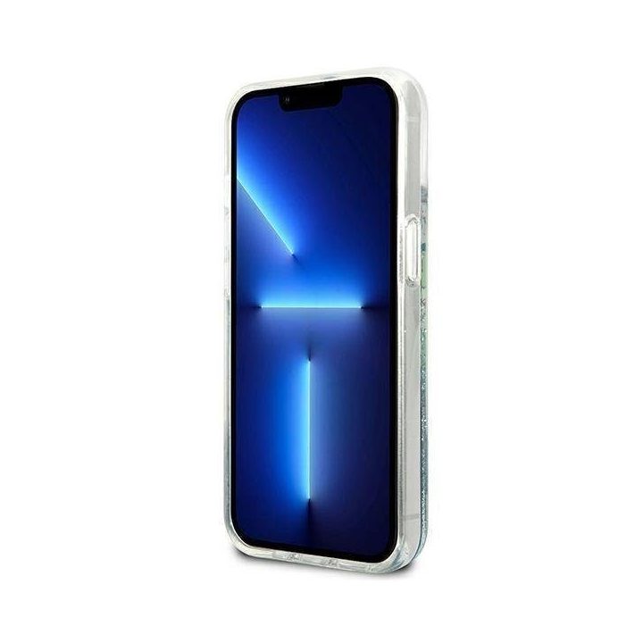 Guess GUHCP13SLFLSN iPhone 13 mini 5,4 , žalias/žalias deklas Flower Liquid Glitter