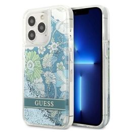 Guess GUHCP13XLFLSN iPhone 13 Pro Max 6,7 , žalias/žalias deklas Flower Liquid Glitter