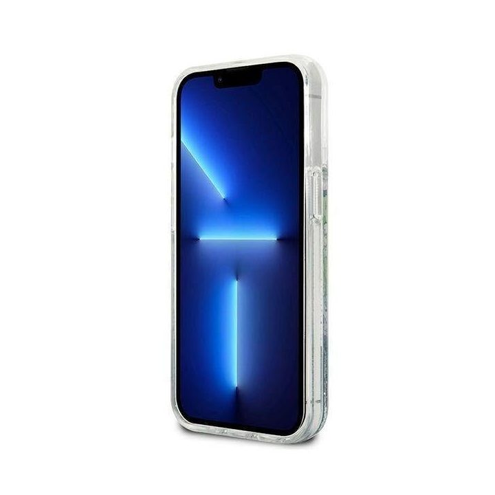 Guess GUHCP13XLFLSN iPhone 13 Pro Max 6,7 , žalias/žalias deklas Flower Liquid Glitter