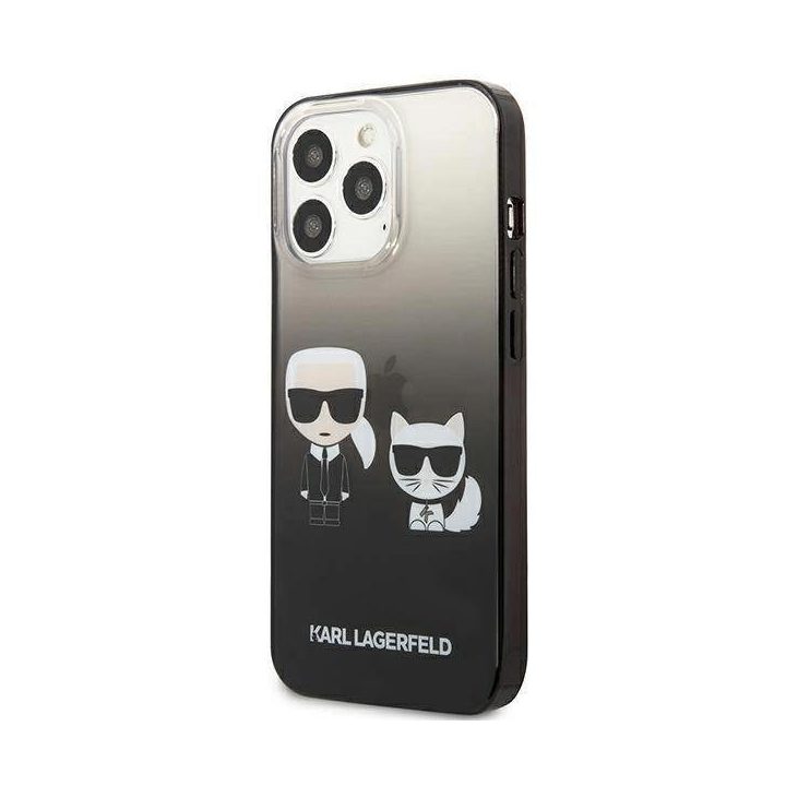 Karl Lagerfeld KLHCP13LTGKCK iPhone 13 Pro / 13 6.1 deklas Juodos spalvos/juodas Gradient Ikonik Karl & Choupette