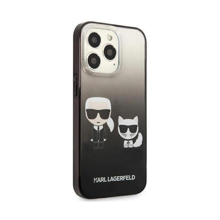 Karl Lagerfeld KLHCP13LTGKCK iPhone 13 Pro / 13 6.1 deklas Juodos spalvos/juodas Gradient Ikonik Karl & Choupette