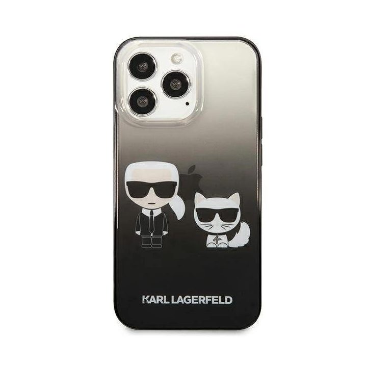 Karl Lagerfeld KLHCP13LTGKCK iPhone 13 Pro / 13 6.1 deklas Juodos spalvos/juodas Gradient Ikonik Karl & Choupette