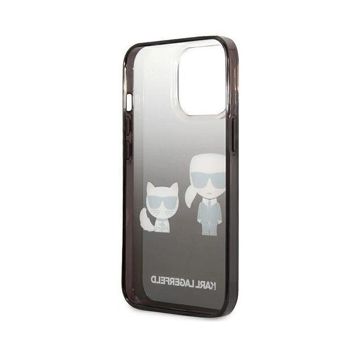 Karl Lagerfeld KLHCP13LTGKCK iPhone 13 Pro / 13 6.1 deklas Juodos spalvos/juodas Gradient Ikonik Karl & Choupette