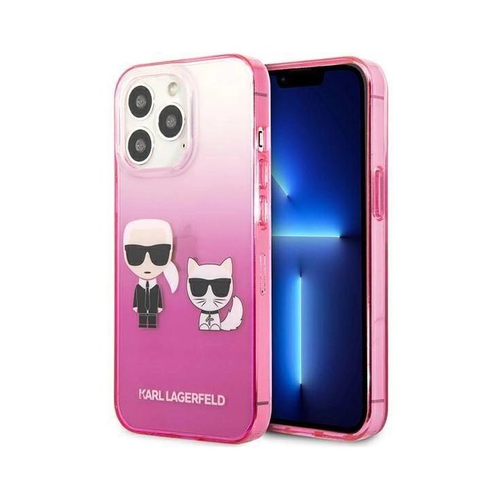Karl Lagerfeld KLHCP13LTGKCP iPhone 13 Pro / 13 6.1 deklas różowy/pink Gradient Ikonik Karl & Choupette