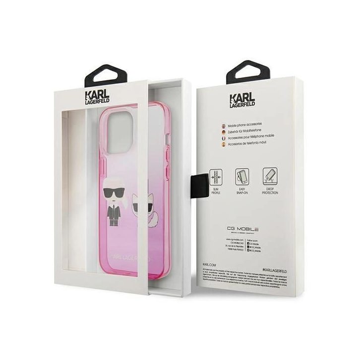 Karl Lagerfeld KLHCP13LTGKCP iPhone 13 Pro / 13 6.1 deklas różowy/pink Gradient Ikonik Karl & Choupette