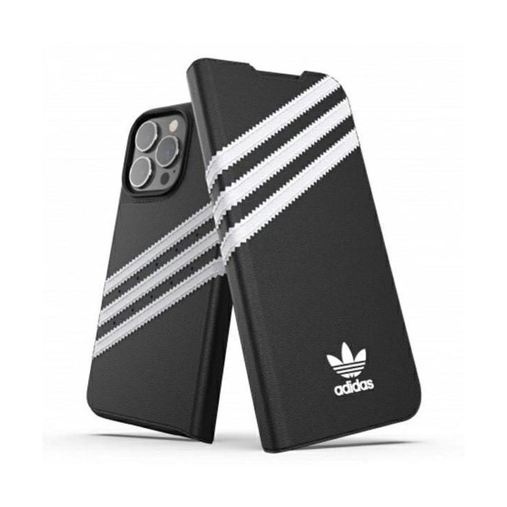 Adidas OR Booklet dėklas PU iPhone 13 Pro / 13 6,1 juodai baltas/juodas baltas 47112