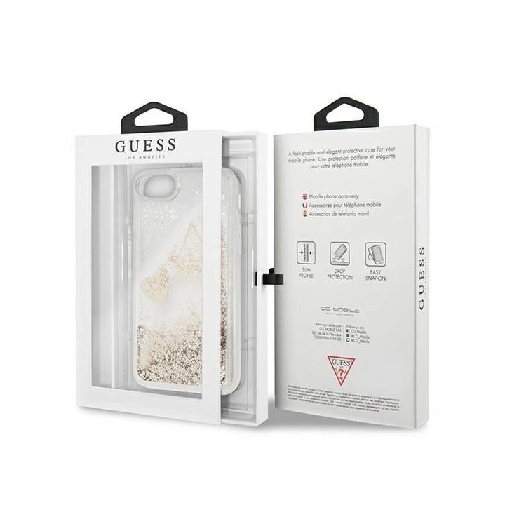 Guess GUOHCI8GLHFLGO iPhone 7/8/SE 2020 /SE 2022 aukso/aukso spalvos deklas su blizgučiais