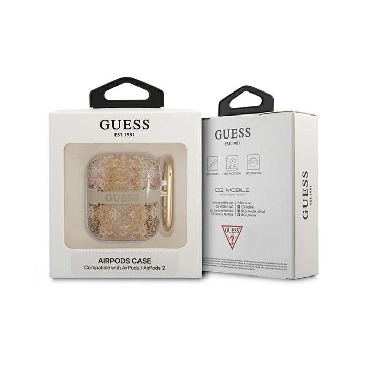 Guess GUA2HHHFLD AirPods dangtelis aukso/aukso spalvos Paisley Strap kolekcija