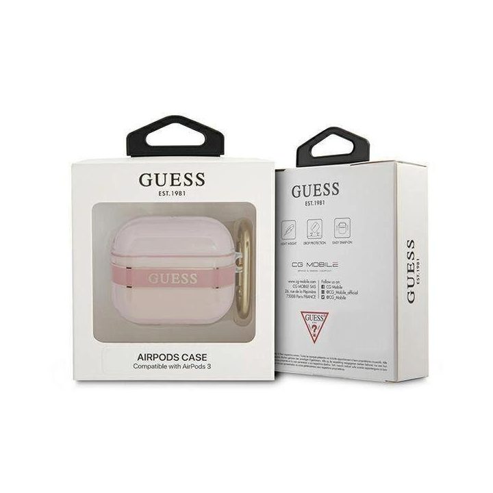 Guess GUA3HHTSP AirPods 3 dangtelis rožinis/rožinis Dirželių kolekcija