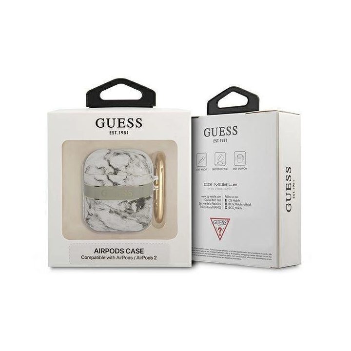 Guess GUA2HCHMAG AirPods dangtelis pilka/pilka marmurinių dirželių kolekcija