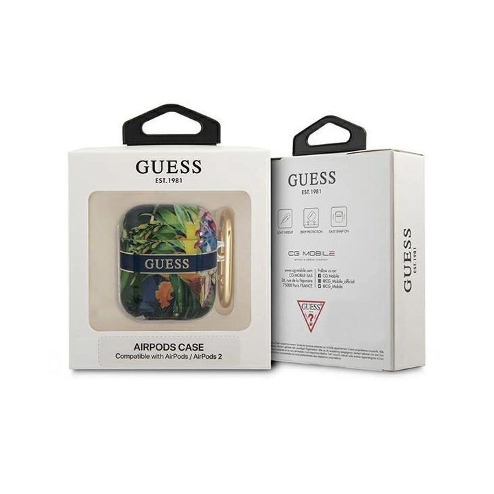 Guess GUA2HHHFLB AirPods dangtelis mėlynas/mėlynas Gėlių dirželio kolekcija