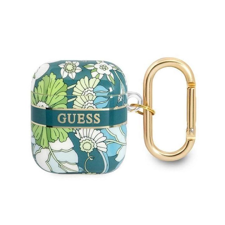 Guess GUA2HHHFLN AirPods dangtelis žalias/žalias Gėlių dirželių kolekcija