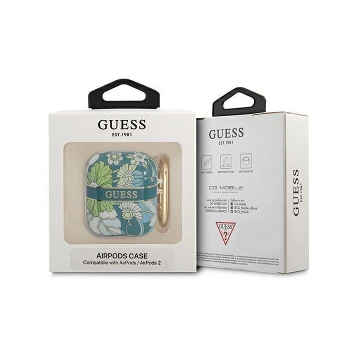 Guess GUA2HHHFLN AirPods dangtelis žalias/žalias Gėlių dirželių kolekcija