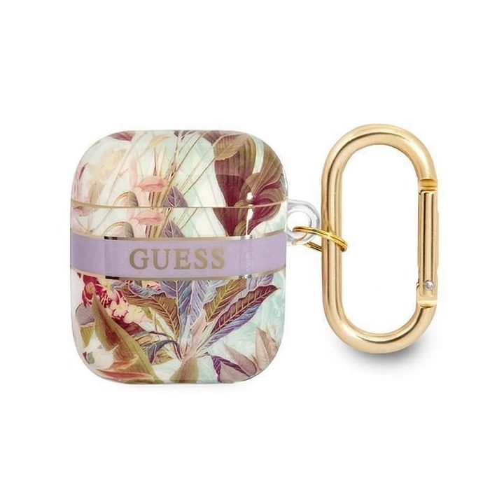 Guess GUA2HHFLU AirPods dangtelis violetinė/violetinė Gėlių dirželių kolekcija
