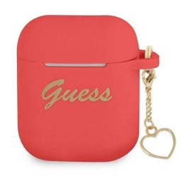 Guess GUA2LSCHSR AirPods dangtelis raudonas/raudonas Silikoninis žavesys Heart Collection
