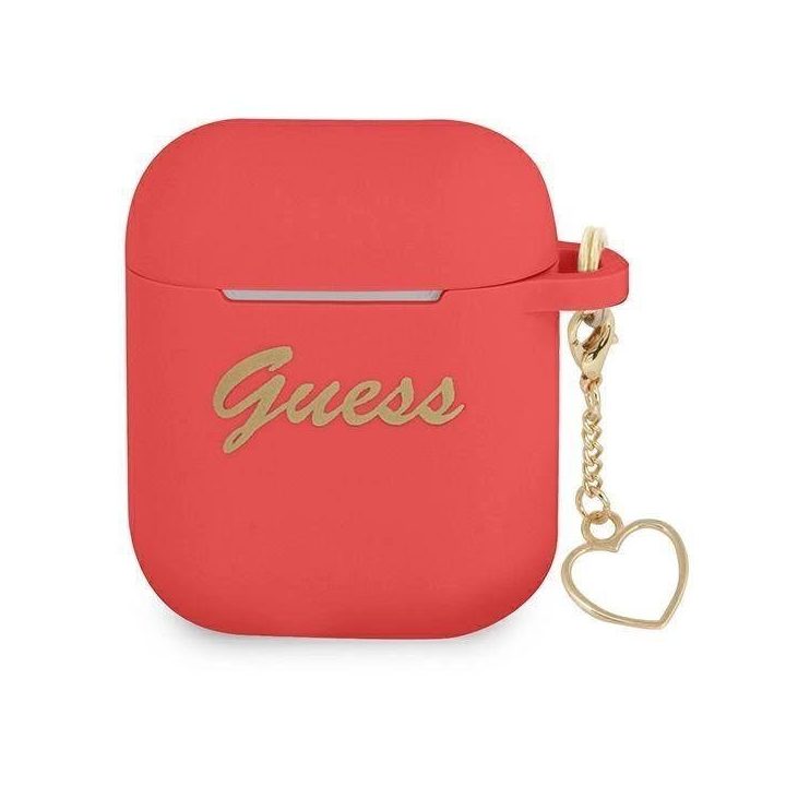 Guess GUA2LSCHSR AirPods dangtelis raudonas/raudonas Silikoninis žavesys Heart Collection