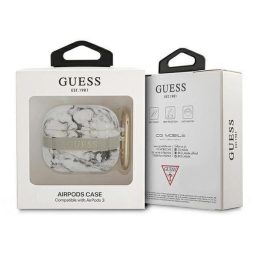 Guess GUA3HCHMAG AirPods 3 dangtelis pilka/pilka marmurinių dirželių kolekcija