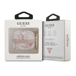 Guess GUA3HCHMAP AirPods 3 dangtelis rožinis/rožinis Marmuro dirželio kolekcija