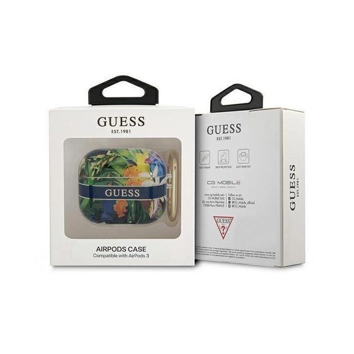 Guess GUA3HHHFLB AirPods 3 dangtelis mėlynas/mėlynas Gėlių dirželio kolekcija
