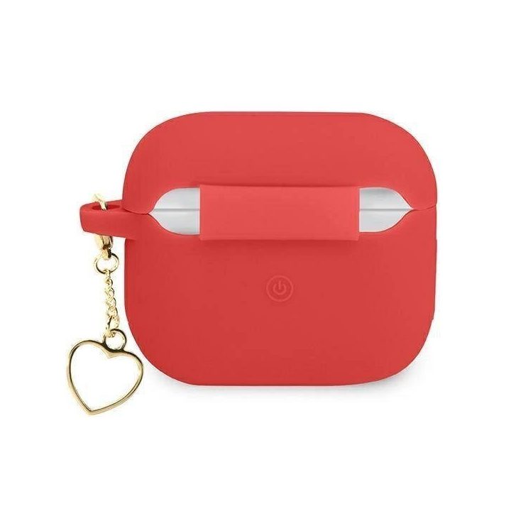 Guess GUA3LSCHSR AirPods 3 dangtelis raudonas/raudonas Silikoninis žavesys Heart Collection