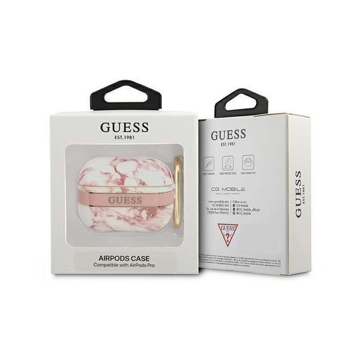 Guess GUAPHCHMAP AirPods Pro dangtelis rožinis/rožinis Marble Strap Collection