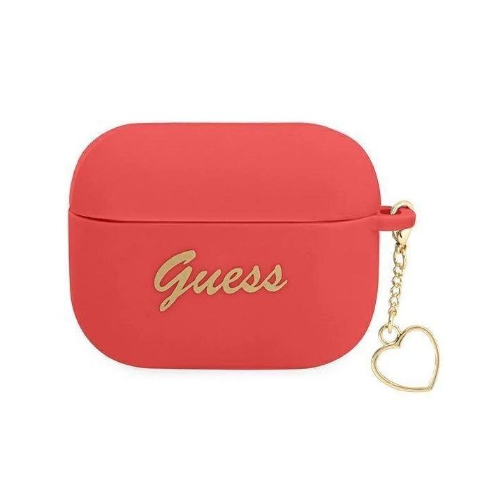 Guess GUAPLSCHSR AirPods Pro dangtelis raudonas/raudonas Silikoninis žavesys Heart Collection