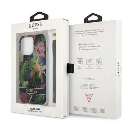 Guess GUHCP13LHFLSB iPhone 13 Pro / 13 6,1 mėlynos/mėlynos spalvos deklas su gėlių dirželiu