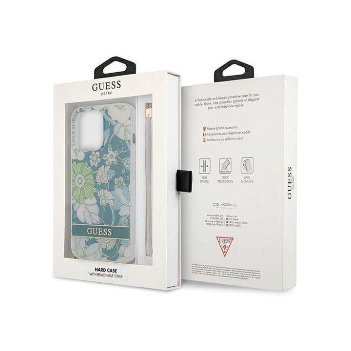 Guess GUHCP13LHFLSN iPhone 13 Pro / 13 6,1 , žalias/žalias deklas Gėlių dirželis