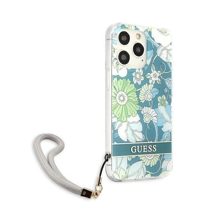 Guess GUHCP13LHFLSN iPhone 13 Pro / 13 6,1 , žalias/žalias deklas Gėlių dirželis