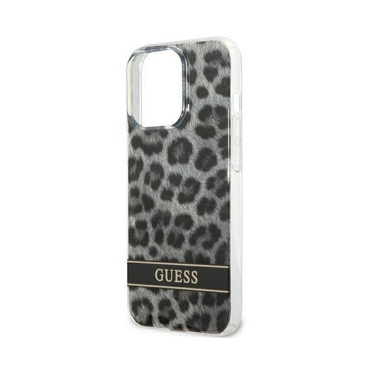 Guess GUHCP13LHSLEOK iPhone 13 Pro / 13 6,1 pilkos/pilkos spalvos deklas Leopard