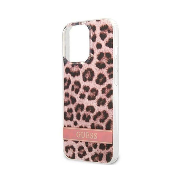 Guess GUHCP13LHSLEOP iPhone 13 Pro / 13 6,1 rožinės/rožinės spalvos deklas Leopard