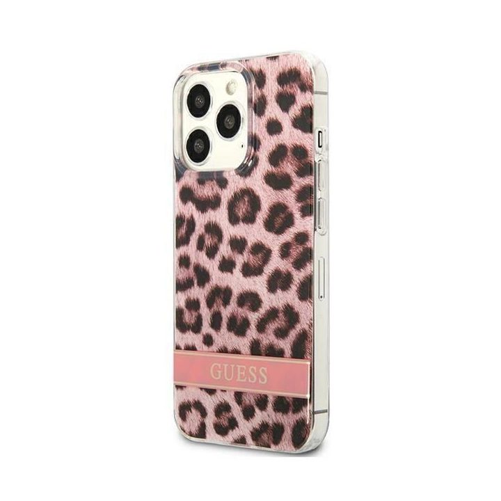 Guess GUHCP13LHSLEOP iPhone 13 Pro / 13 6,1 rožinės/rožinės spalvos deklas Leopard
