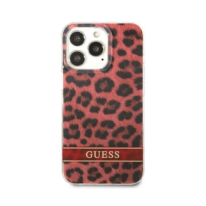 Guess GUHCP13LHSLEOR iPhone 13 Pro / 13 6,1 raudonas/raudonas deklas Leopard
