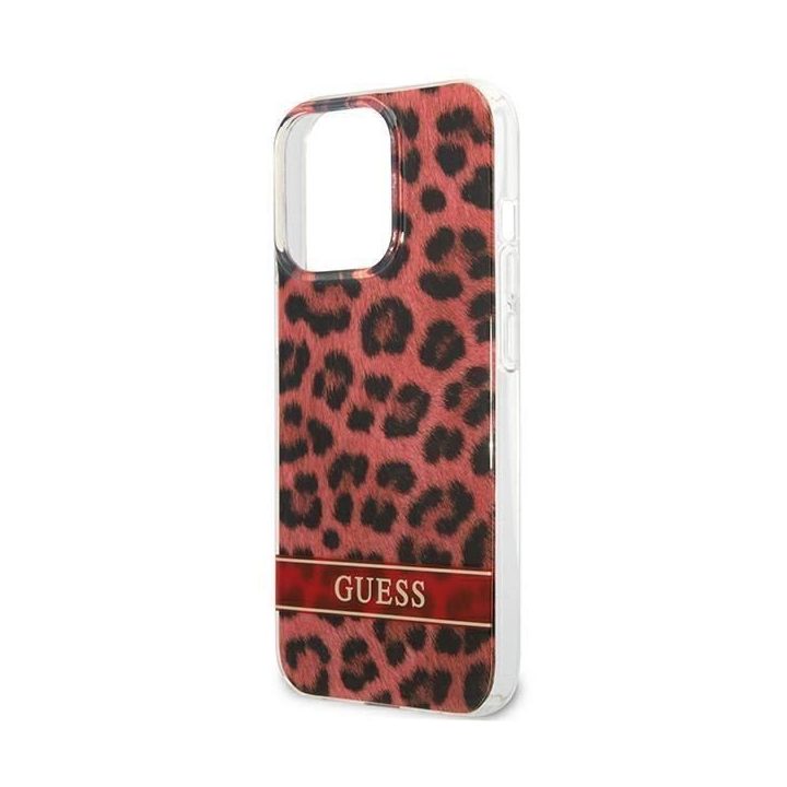 Guess GUHCP13LHSLEOR iPhone 13 Pro / 13 6,1 raudonas/raudonas deklas Leopard