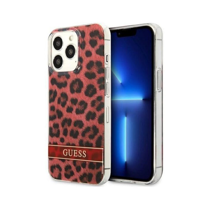 Guess GUHCP13LHSLEOR iPhone 13 Pro / 13 6,1 raudonas/raudonas deklas Leopard