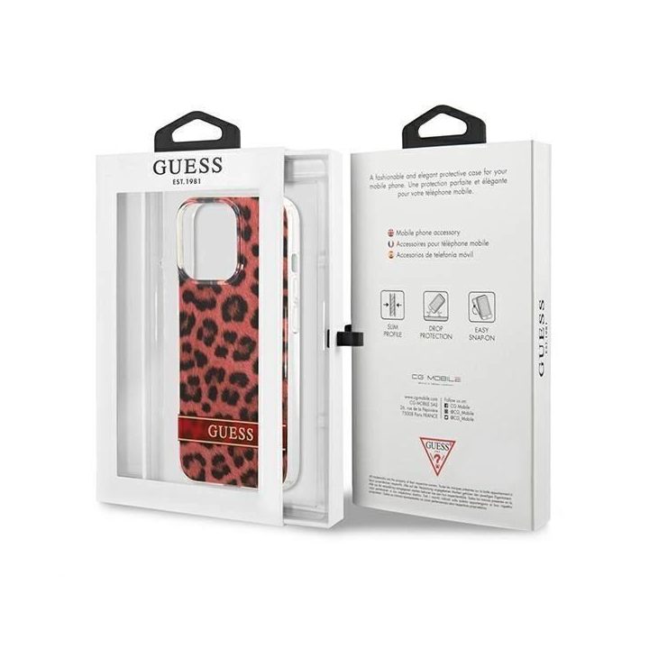 Guess GUHCP13LHSLEOR iPhone 13 Pro / 13 6,1 raudonas/raudonas deklas Leopard