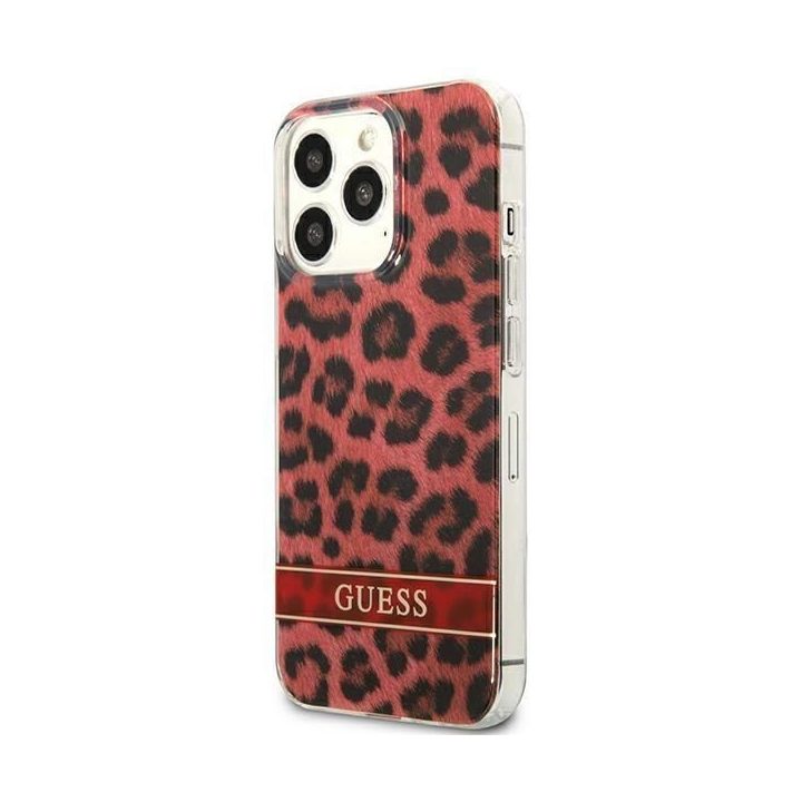 Guess GUHCP13LHSLEOR iPhone 13 Pro / 13 6,1 raudonas/raudonas deklas Leopard