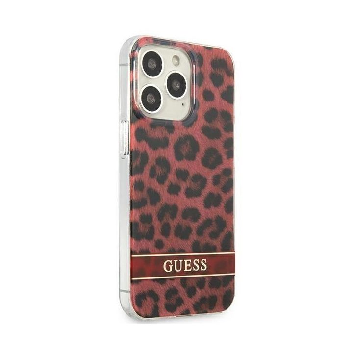Guess GUHCP13LHSLEOR iPhone 13 Pro / 13 6,1 raudonas/raudonas deklas Leopard