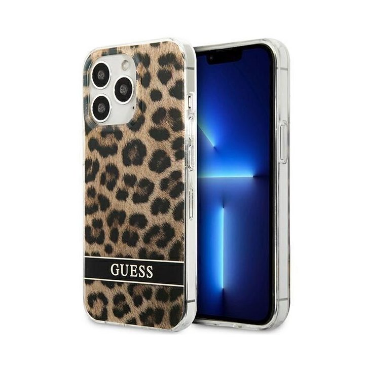 Guess GUHCP13LHSLEOW iPhone 13 Pro / 13 6,1 rudos/rudos spalvos deklas Leopard