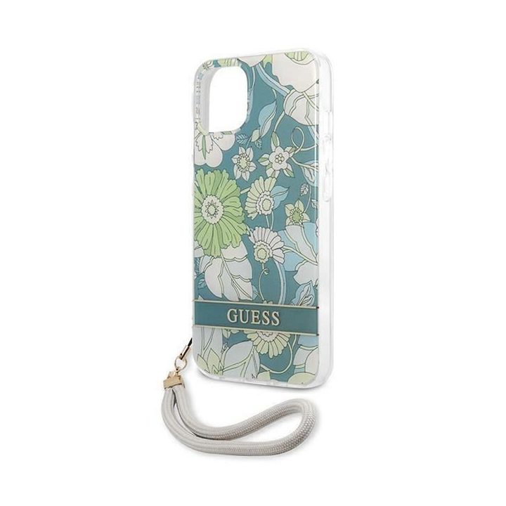 Guess GUHCP13SHFLSN iPhone 13 mini 5,4 , žalias/žalias deklas Gėlių dirželis