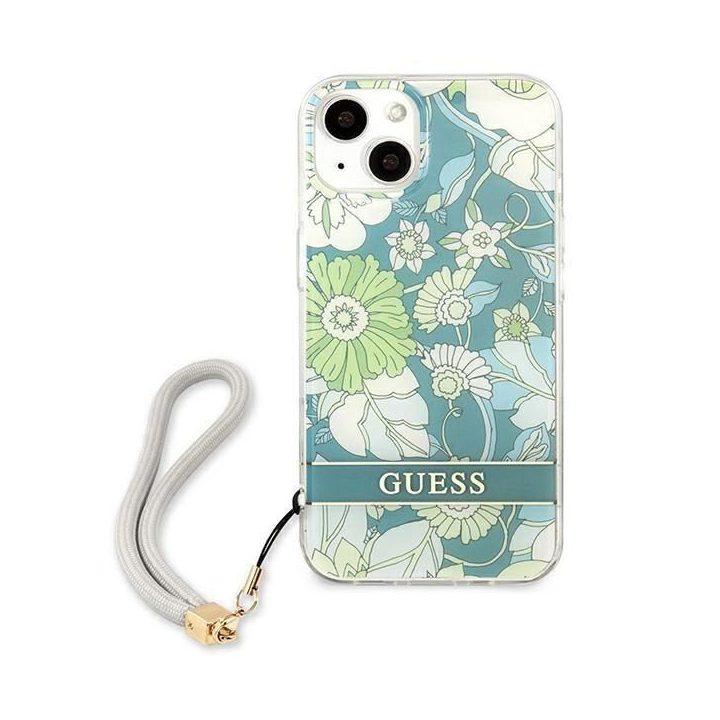 Guess GUHCP13SHFLSN iPhone 13 mini 5,4 , žalias/žalias deklas Gėlių dirželis