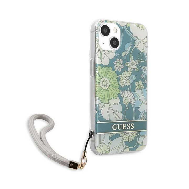 Guess GUHCP13SHFLSN iPhone 13 mini 5,4 , žalias/žalias deklas Gėlių dirželis